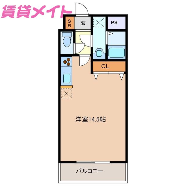 大安ヒルズ(ワンルーム/2階)の間取り写真