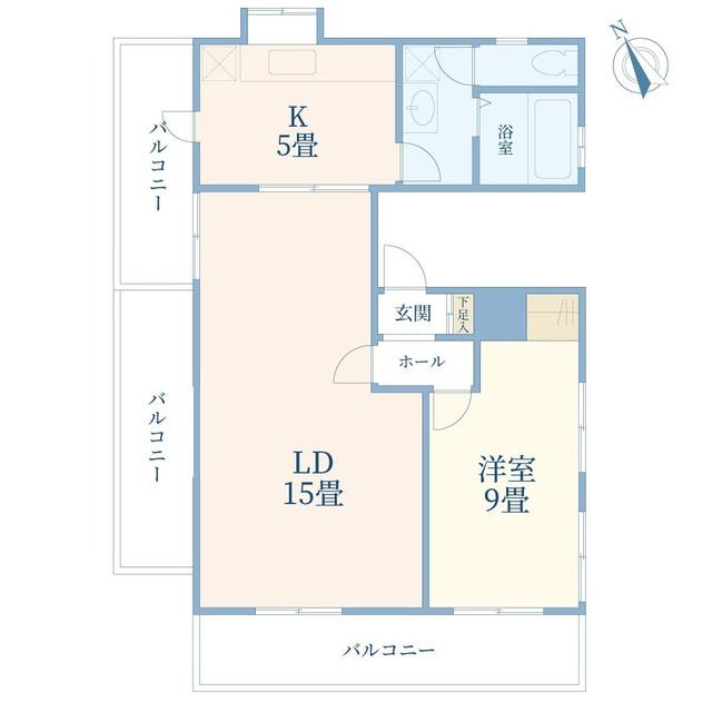 南長崎6丁目マンション(1LDK/3階)の間取り写真
