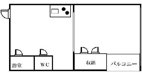 マンションニューナンバ(1LDK/2階)の間取り写真