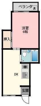 三光マンション(1DK/1階)の間取り写真