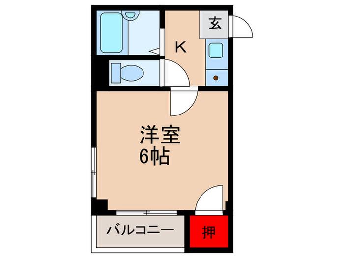 ウッディHM(1K/4階)の間取り写真