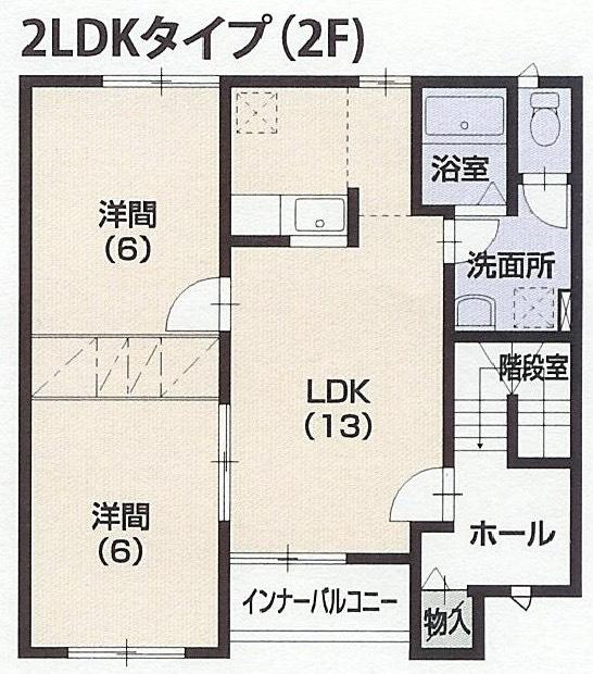 オリエントコート宮町M3(2LDK/2階)の間取り写真