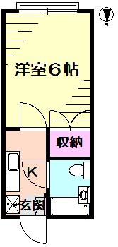 曽我マンション(1K/2階)の間取り写真