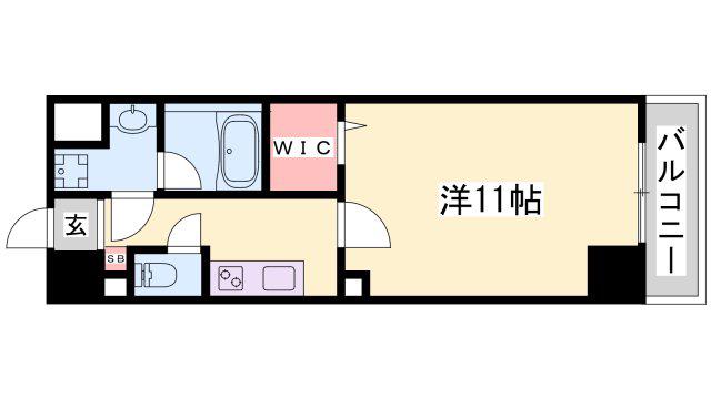 ル・シエル呉服町(1K/6階)の間取り写真
