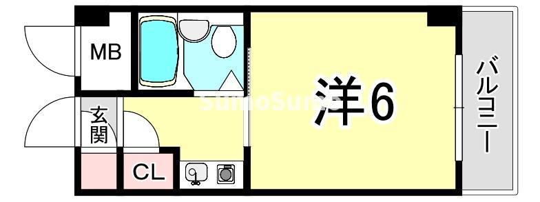 マンションヒラコウパートI(1K/5階)の間取り写真