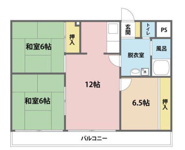 岩崎ハイツ(3LDK/5階)の間取り写真