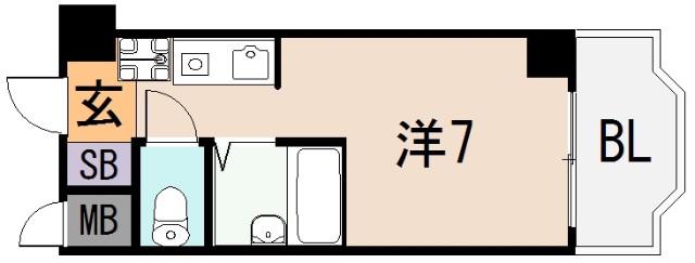 シティパーク菱屋西(ワンルーム/4階)の間取り写真