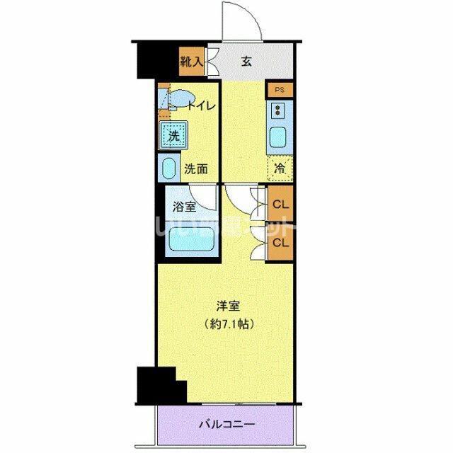 ジェノヴィア平塚(1K/4階)の間取り写真