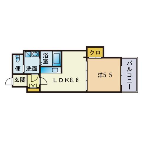 エース五番館(1LDK/10階)の間取り写真