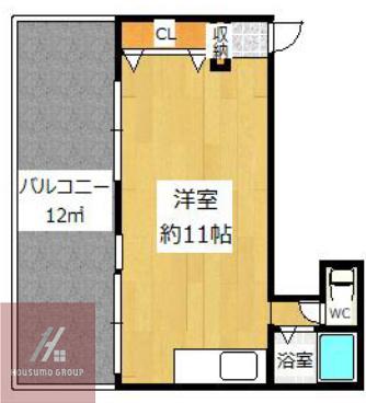 第2中村興産ビル(ワンルーム/5階)の間取り写真
