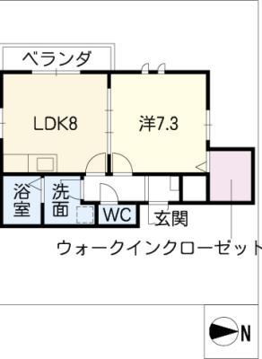 さくらアメニティ(1LDK/4階)の間取り写真