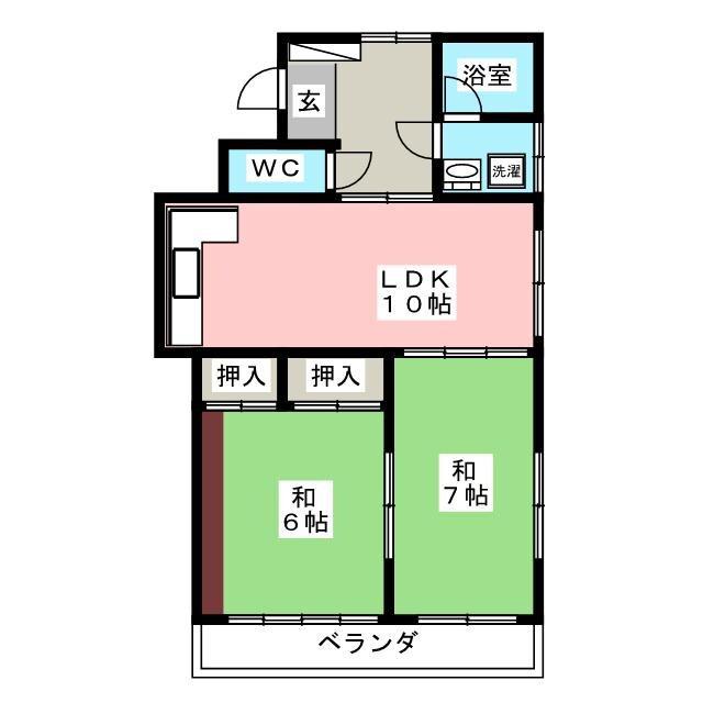 コーポ3350(2LDK/2階)の間取り写真