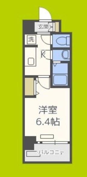 プレサンス上町台夕陽丘(1K/3階)の間取り写真