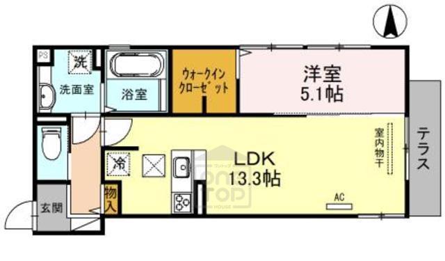 D-RESIDENCE 別所中の町(1LDK/1階)の間取り写真