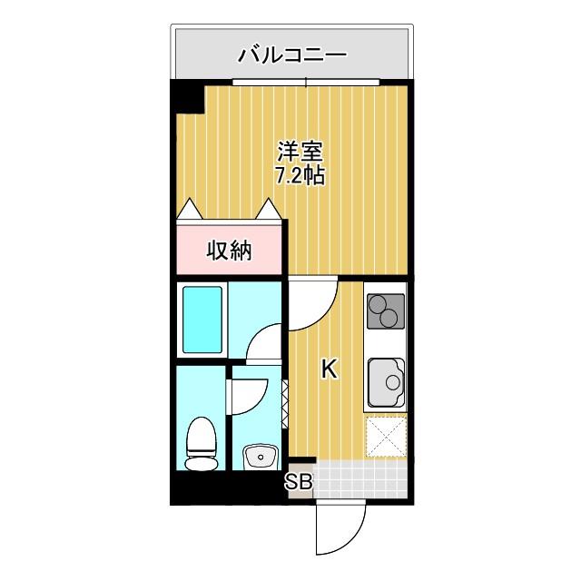 グレース・コート(1K/2階)の間取り写真