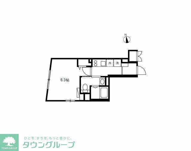 エルファーロ駒沢公園II(1K/2階)の間取り写真