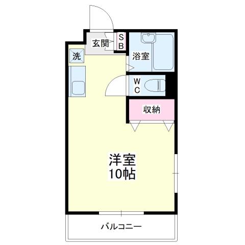 フースバル(ワンルーム/1階)の間取り写真