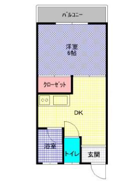田代ハイツ(1DK/1階)の間取り写真