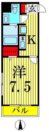 グローバン本所吾妻橋(1K/5階)の間取り写真