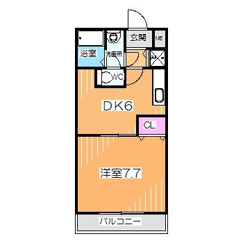 ボナール鳳南(1DK/1階)の間取り写真