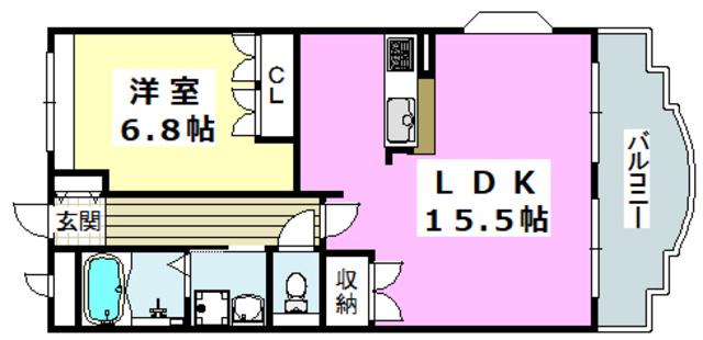 URBAN HILLS SAITO I(1LDK/2階)の間取り写真