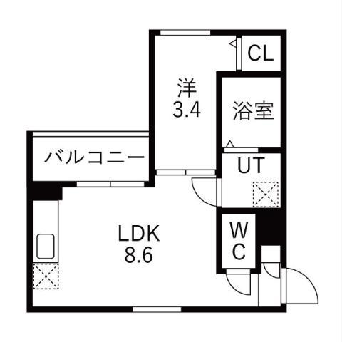 MOVE中村公園PREMIO(1LDK/3階)の間取り写真