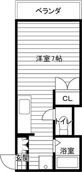 ロイヤルハイツ別所(ワンルーム/3階)の間取り写真