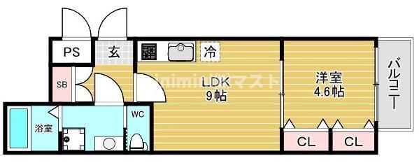 H-MAISON大正VI(1LDK/1階)の間取り写真