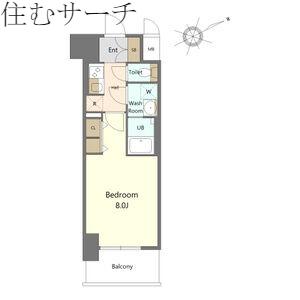 S-RESIDENCE四日市市堀木AMANTE(1K/14階)の間取り写真