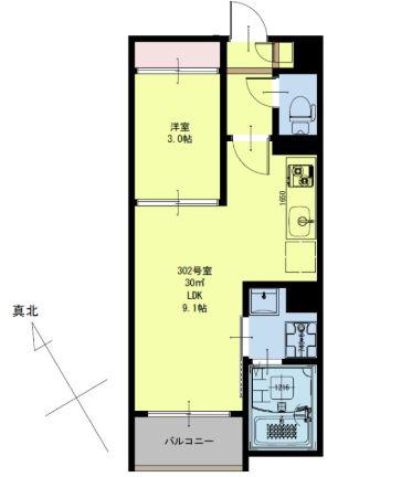 REGALEST SOFIA II(1LDK/3階)の間取り写真