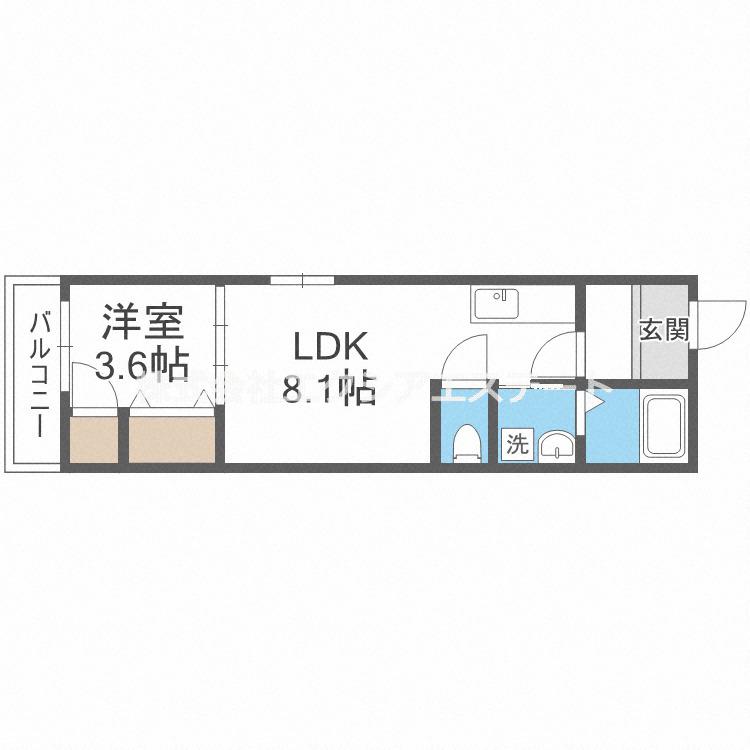 ラ・セーヌ安立(1LDK/1階)の間取り写真