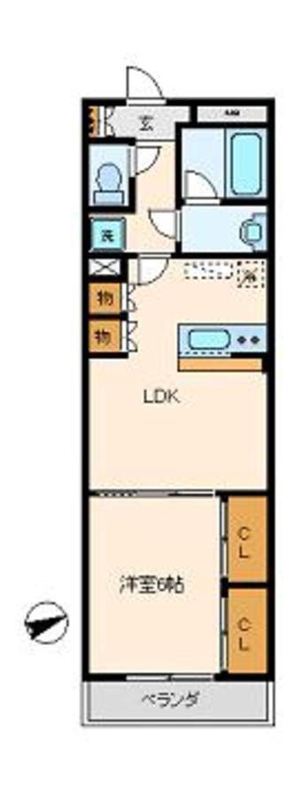 パークスII(1LDK/1階)の間取り写真