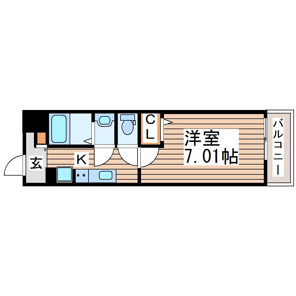リブリ・仙台東口(1K/1階)の間取り写真