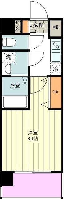 エステムコート東京八王子(1K/14階)の間取り写真