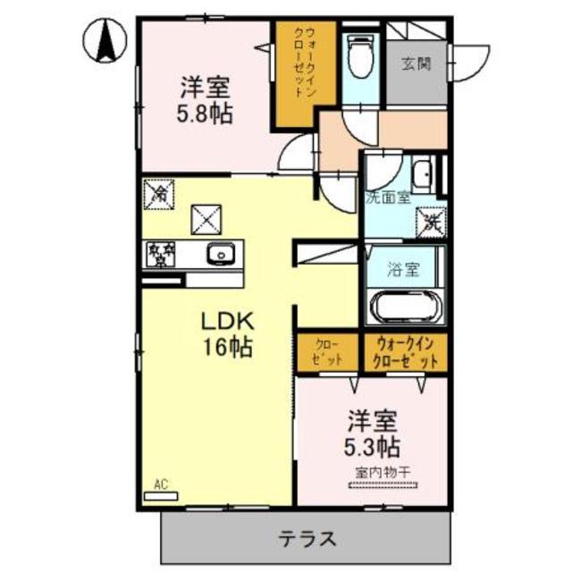 ラフォーレ堺(2LDK/1階)の間取り写真