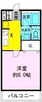 R-1TOKURA(1K/1階)の間取り写真