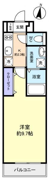 SOYBEANS TENTH(1K/2階)の間取り写真