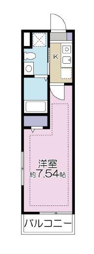 プラージュ白金台(1K/2階)の間取り写真