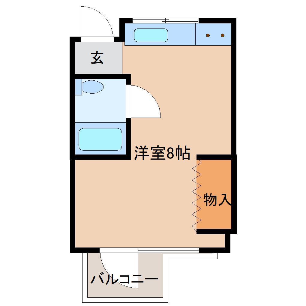 門前町マンション(ワンルーム/4階)の間取り写真