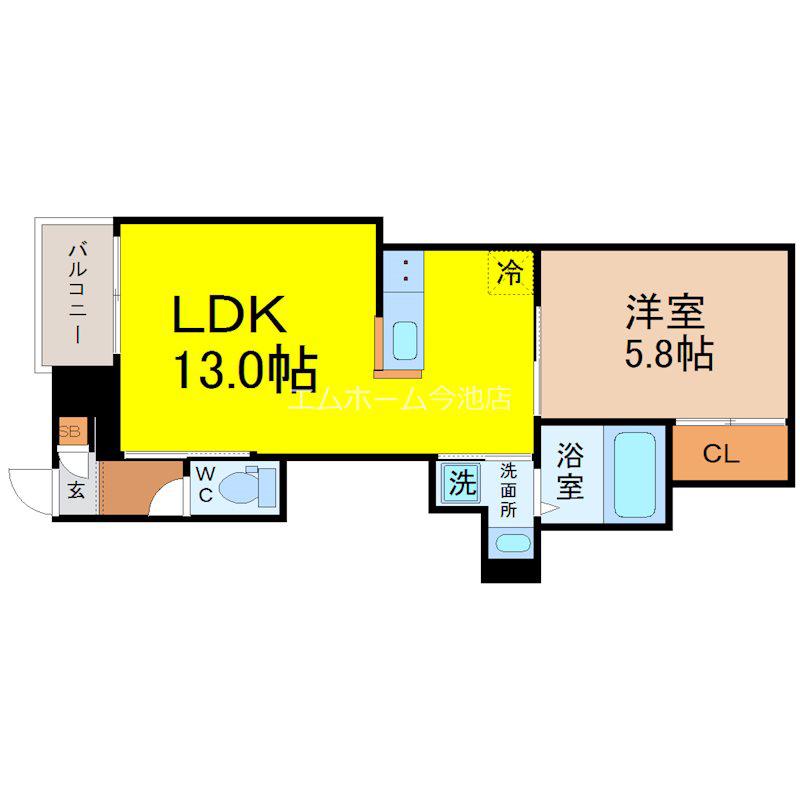 REGALEST BELLE(1LDK/1階)の間取り写真