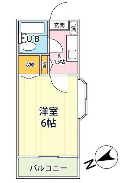 ひまわりコーポ(1K/1階)の間取り写真