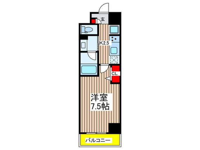 ラグゼナ八千代台(1K/5階)の間取り写真