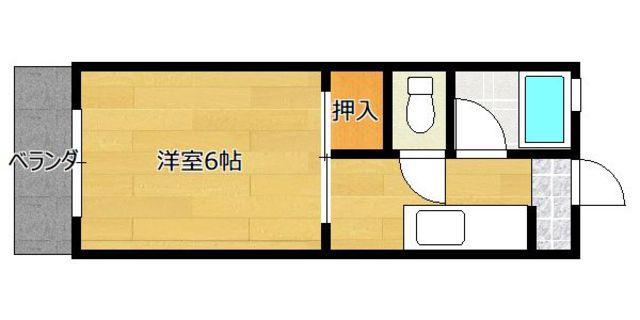 サンコーポ中村(1K/1階)の間取り写真