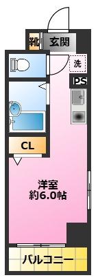 マイナビSTAYミライエ武蔵小杉(ワンルーム/4階)の間取り写真