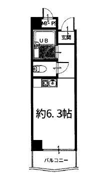 クッキィー石山寺(ワンルーム/2階)の間取り写真