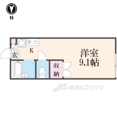 レオパレスレジデンス新石切(1K/1階)の間取り写真