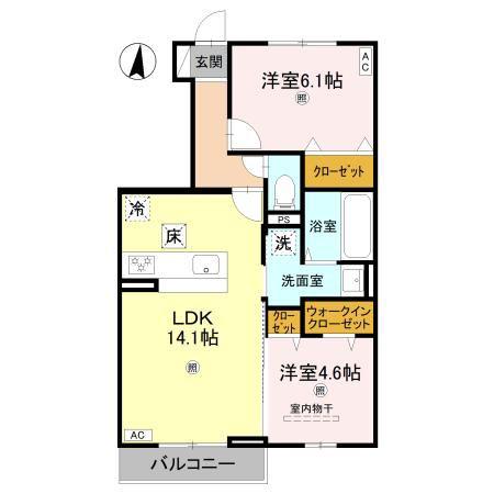 MAISONDEPINO(2LDK/1階)の間取り写真