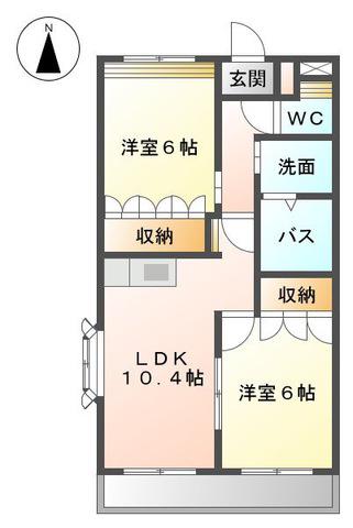 フォンテーヌ(2LDK/1階)の間取り写真