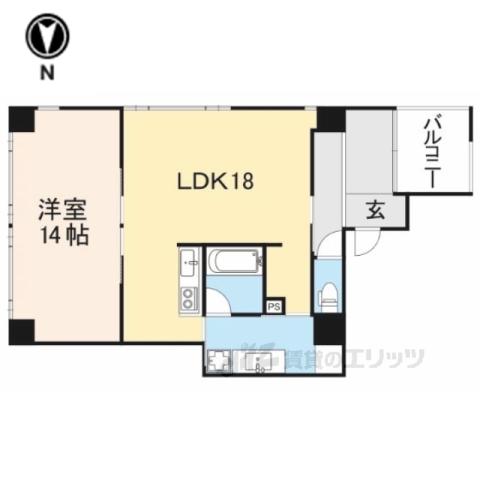 きたまちアパートメント(1LDK/4階)の間取り写真