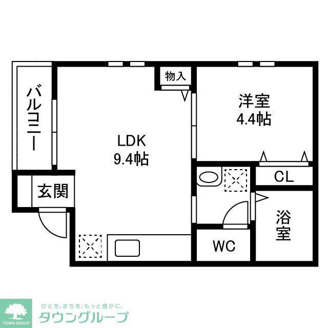 MON AMOUR KAREN 東千葉(1LDK/1階)の間取り写真